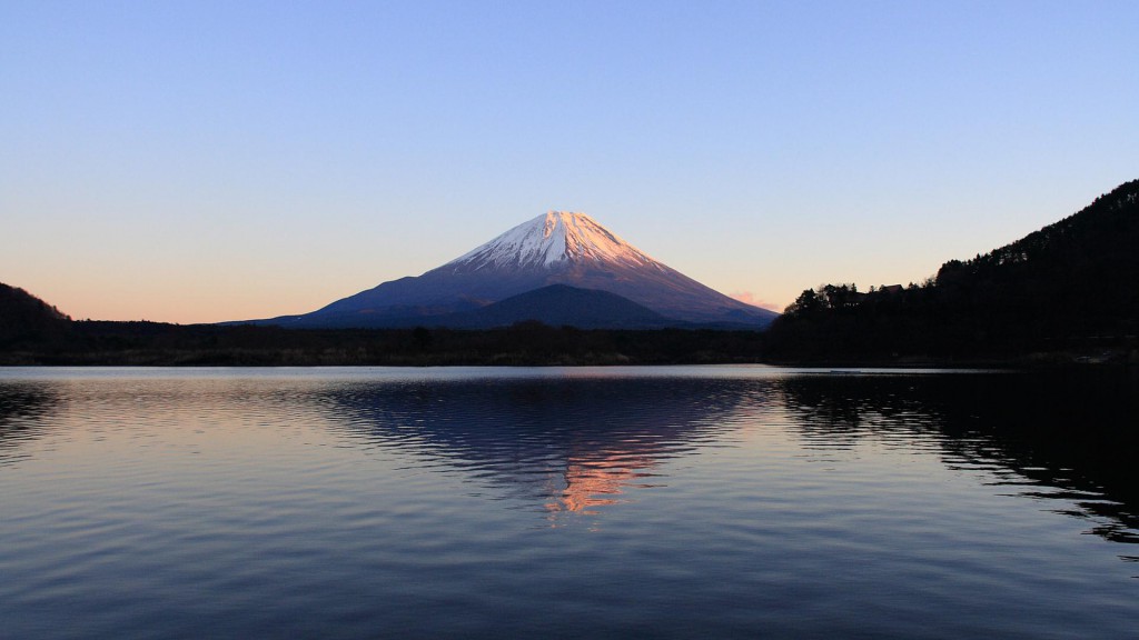 湖面に写る富士山
