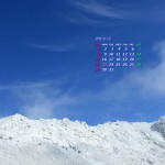 青空と雪山（２０１３年１２月カレンダー壁紙）